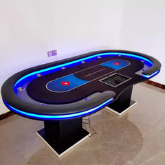 (ラシャオリジナルデザイン) ポーカーテーブル 240cm.260cm(リモコン式フルカラーLED内蔵 / 変色可能)