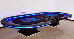 (ラシャオリジナルデザイン) ポーカーテーブル 240cm.260cm(リモコン式フルカラーLED内蔵 / 変色可能)