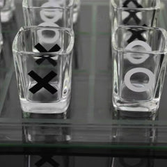 (現品)バー用パーティーグッズ XOスクエアグラス三目並べゲーム付き