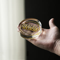 (現品)高級水晶製 カジノ テキサスホールデム ディーラーボタン プレイヤーチップ マーカー 圧着器