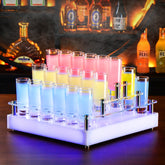 (現品)光るレインボーカクテルスタンド パーティーグッズ グラス付き 複数デザインから選べる