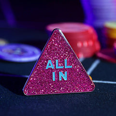 (現品)テキサスホールデム キラキラ金粉加工 金属製 庄マーク DEALER ALLIN