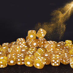 (現品)10枚セット アクリル製 金色サイコロ キラキララメ入り 大サイズ 高級感