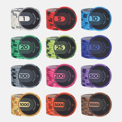 (現品)10枚セット 高級セラミック製 テキサスホールデム チップ 43mm 高額面用