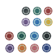 (現品)セラミック製チップ25枚セット 高級セラミック製 テキサスホールデム チップ 39mm 高額面用