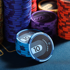 (現品)10枚セット 高級セラミック製 テキサスホールデム チップ 43mm 高額面用