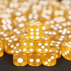 (現品)10枚セット アクリル製 金色サイコロ キラキララメ入り 大サイズ 高級感