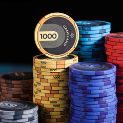 (現品)10枚セット 高級セラミック製 テキサスホールデム チップ 43mm 高額面用