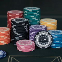 (現品)セラミック製チップ25枚セット 高級セラミック製 テキサスホールデム チップ 39mm 高額面用