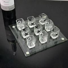 (現品)バー用パーティーグッズ XOスクエアグラス三目並べゲーム付き