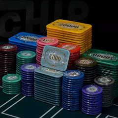 (現品)アクリルチップ25枚セット 円形 高級アクリル製 クリスタル調 テキサスホールデムチップ