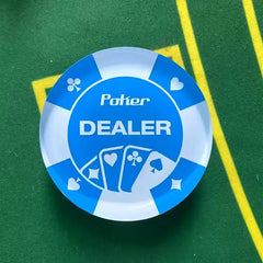 （現品）娯楽道具 高透過度ガラス製 ディーラーカードホルダー Lサイズ 青色