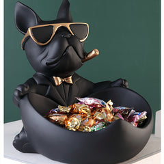 （現品）ブルドッグ キー&小物 収納トレイ 置物